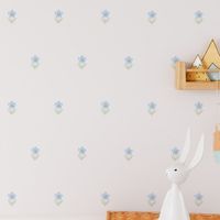 Foto do produto Kit Adesivos de Parede Flor Azul Delicada e Moderna para Ambientes