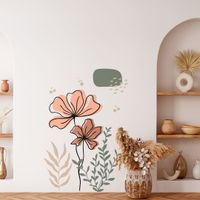 Foto do produto Adesivo de Parede Jardim Boho com Flores e Galhos Delicados