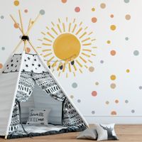Foto do produto Adesivo de Parede Infantil Sol Radiante e Bolinhas Coloridas