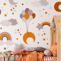 Foto do produto Kit Adesivos de Parede Infantil Céu Mágico Arco-íris e Nuvens