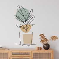 Foto do produto Adesivo de Parede Line Art Floral Contemporâneo e Chic