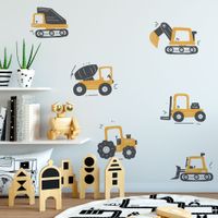 Foto do produto Kit Adesivos de Parede Infantil Máquinas Pesadas e Canteiro