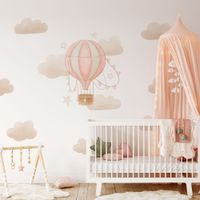 Foto do produto Adesivo de Parede Infantil Balão Mágico Flutuando entre Nuvens