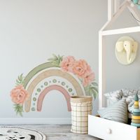 Foto do produto Adesivo de Parede Infantil Arco-Íris Delicado com Flores de Jardim