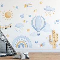 Foto do produto Adesivo de Parede Infantil Aquarela Céu Encantado Azul