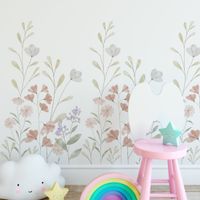 Foto do produto Adesivo de Parede Infantil Galhos e Flores em Aquarela Floral
