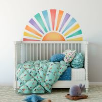 Foto do produto Adesivo de Parede Infantil Pôr do Sol Aquarela Tons Terrosos