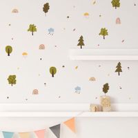 Foto do produto Kit Adesivos de Parede Natureza Encantada: Árvores e Arco-Íris Boho