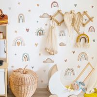 Foto do produto Kit Adesivos de Parede Infantil Aquarela Arco-Íris Mágico e Nuvens