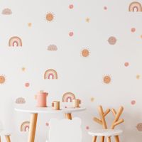 Foto do produto Kit Adesivo de Parede Infantil Galáxia Colorida com Arco-Íris e Planetas