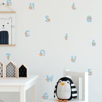 Foto do produto Kit Adesivos de Parede Infantil Educativo Alfabeto e Números Azul