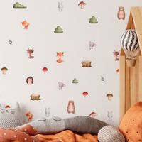 Foto do produto Kit Adesivos de Parede Infantil Bichinhos em Aquarela