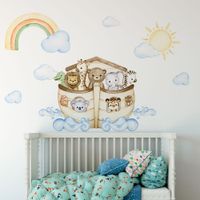 Foto do produto Adesivo de Parede Infantil Arca de Noé Aquarela Animais