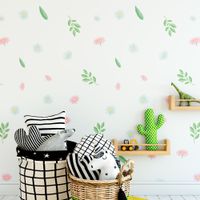 Foto do produto Kit Adesivos de Parede Mix de Folhas e Flores Aquarela