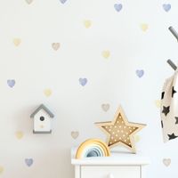 Foto do produto Kit Adesivos de Parede Corações em Aquarela Tons Pastéis