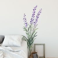 Foto do produto Adesivo de Parede Flor de Lavanda Aquarela Estilo Provençal