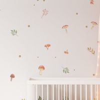 Foto do produto Kit Adesivos de Parede Cogumelos e Folhagens Aquarela Encantada