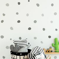 Foto do produto Kit Adesivos de Parede Bolinhas Irregulares Cinza Escandinavo