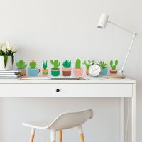 Foto do produto Kit Adesivos de Parede Cactos Estilo Boho Escandinavo