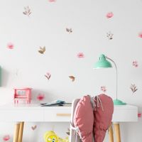 Foto do produto Kit Adesivos de Parede Aquarela Boho Ramos e Flores Minimalistas