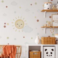 Foto do produto Adesivo de Parede Infantil Sol Radiante e Nuvens em Aquarela