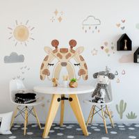 Foto do produto Adesivo de Parede Infantil Aquarela Arco-Íris Mágico com Girafa