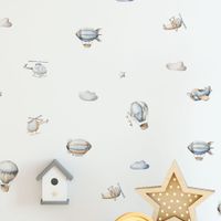Foto do produto Kit Adesivos de Parede Viagem pelo Céu Aquarela - Zepelins e Helicópteros
