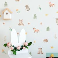 Foto do produto Kit Adesivos de Parede Animais da Floresta Aquarela Baby