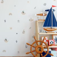 Foto do produto Kit Adesivos de Parede Infantil Aquarela Fundo do Mar Mágico