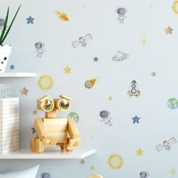 Foto do produto Kit Adesivos de Parede Infantil Astronautas Aquarela Espacial