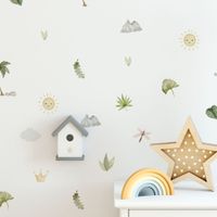 Foto do produto Kit Adesivos de Parede Botânico Aquarela Folhagens e Ramos