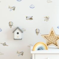 Foto do produto Kit Adesivos de Parede Infantil Pequeno Piloto Aquarela