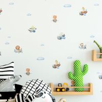 Foto do produto Kit Adesivos de Parede Infantil Bichinhos Aviadores em Aventura