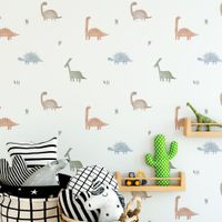 Foto do produto Kit Adesivos de Parede Infantil Aquarela Dinossauros Baby