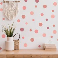 Foto do produto Kit Adesivos de Parede Infantil Bolinhas Tons de Rosa - 144 Unidades