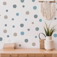 Foto do produto Kit Adesivos de Parede Infantil Bolinhas Tons de Azul - 144 Unidades