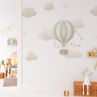 Foto do produto Adesivo de Parede Infantil Balões e Nuvens Verde Água Suave