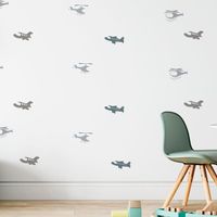 Foto do produto Kit Adesivos de Parede Infantil Aviação: Aviões e Helicópteros