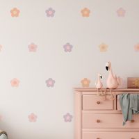 Foto do produto Kit Adesivos de Parede Infantil Flores Delicadas Tons Pastéis (60 un)