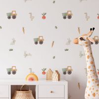 Foto do produto Kit Adesivos de Parede Infantil Fazendinha Animais Aquarela