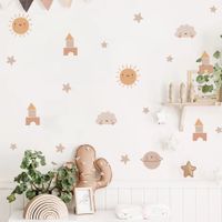 Foto do produto Kit Adesivos de Parede Infantil Universo Boho: Sol e Planetas