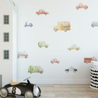 Foto do produto Adesivo de Parede Infantil Carros em Estilo Aquarela Criativo