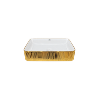 Foto do produto Cuba Retangular 600x350x110 Branco/Gold ZT-2023-G39/SW