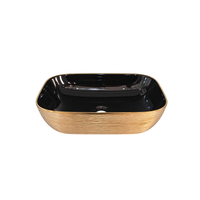 Foto do produto Cuba Oval 460x330x140 Preto/Gold Importado