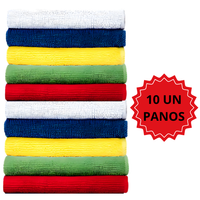Foto do produto 10 Flanelas Pano Microfibra Limpa Carro Vidro Pia Multiuso