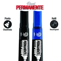 Foto do produto Caixa Com 12 Marcador Pincel Permanente Ponta Chanfrada BR Cores Excelente