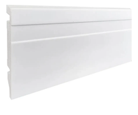 Foto do produto Rodapé Poliestireno 10 cm Branco Slim com Friso – Barra 2,40 m