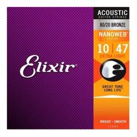 Foto do produto Encordoamento 10-47 Violão Elixir Nanoweb Aço 11002