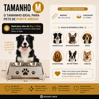 Foto do produto COMEDOURO PET PREMIUM DESARTINOX TAMANHO M