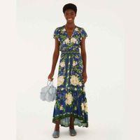 Foto do produto Vestido Longo Estampado Flor Celeste FARM
